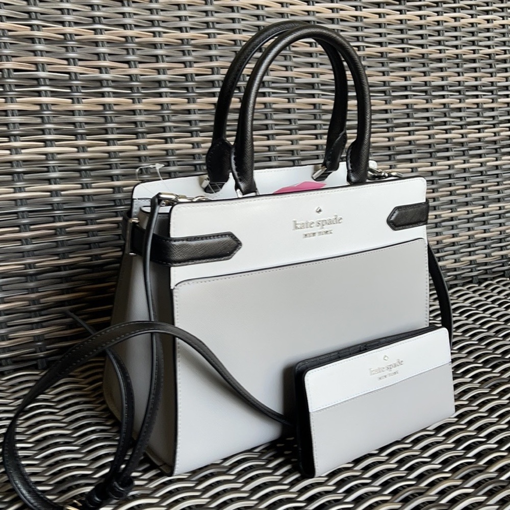 Kate Spade Staci Colorblock Medium Satchel & Staci Colorblock Large Slim Bifold - Picture 13 of 16